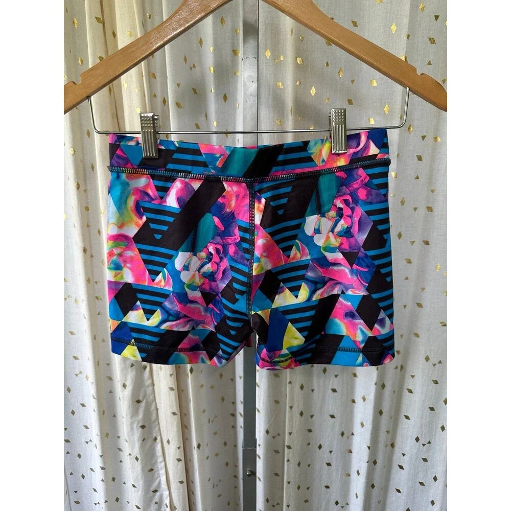 Fila Sport Girls Colorful Geometric Compression Athletic Bike Shorts L (14)